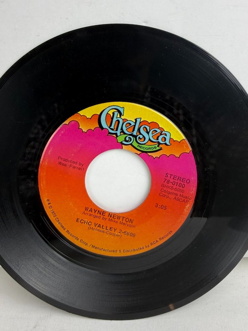 Wayne Newton Daddy Don't You Walk So Fast 7" Vinyl 45 RPM Chelsea 78-0100 1972